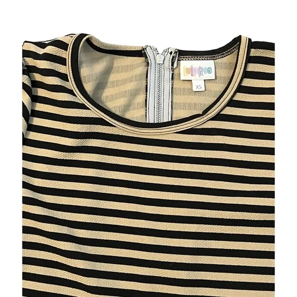 Lularoe Amelia dress with pockets black & tan size XS - Picture 3 of 4